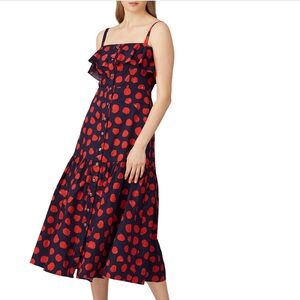 Borgo De Nor A-Line Dress in Red and Navy